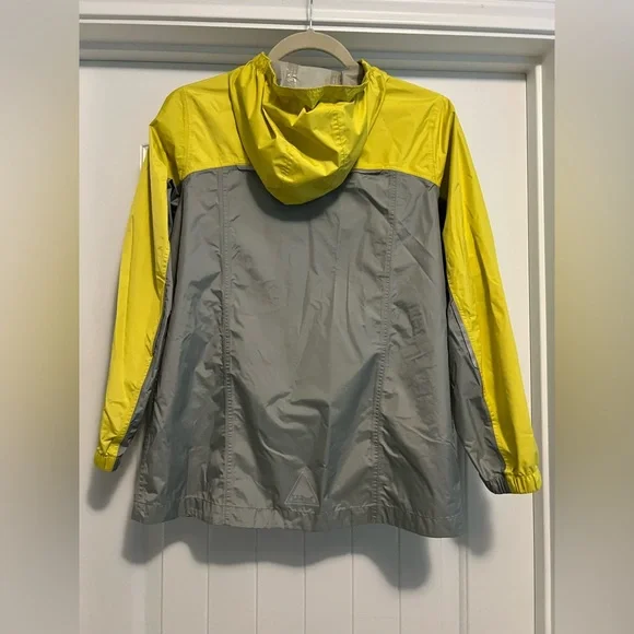 L.L. Bean Youth L Rain Jacket Gray Yellow Waterproof Reflective Outdoor Shell - Picture 3 of 16
